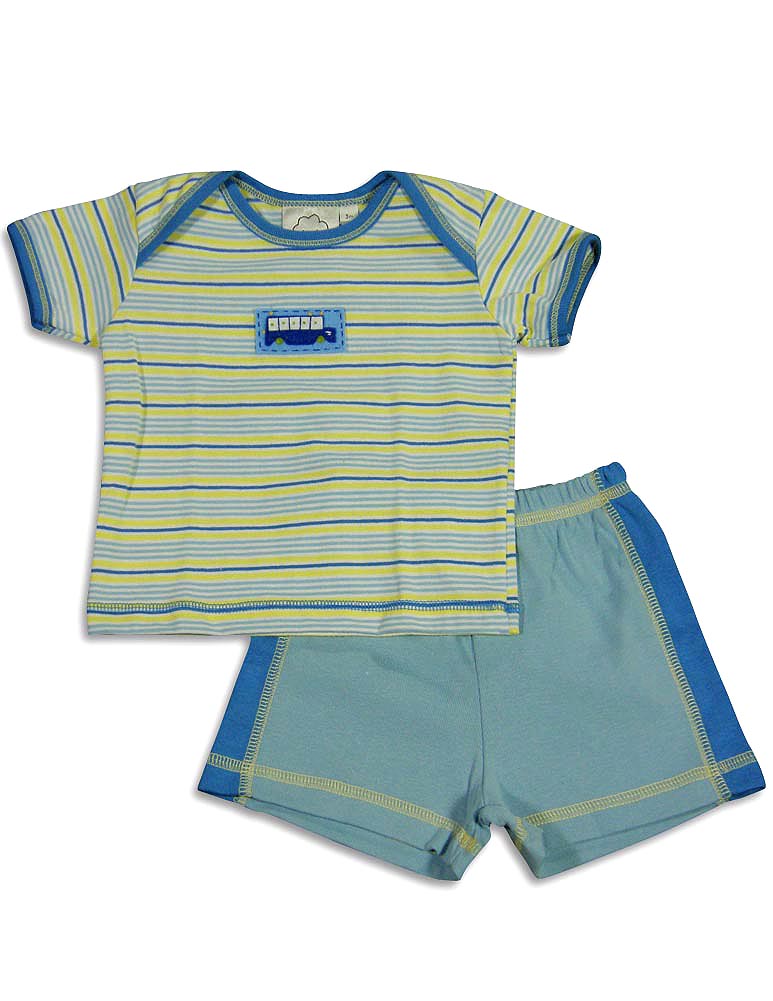 Cloud Mine - Baby Boys Short Sleeve Stripe Short Set-8