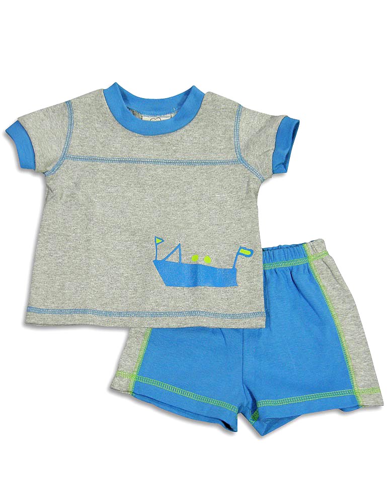 Cloud Mine - Baby Boys Short Sleeve Stripe Short Set-9