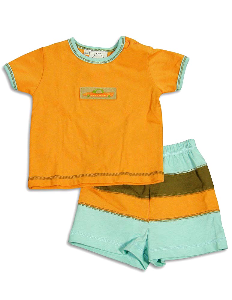 Cloud Mine - Baby Boys Short Sleeve Stripe Short Set-11