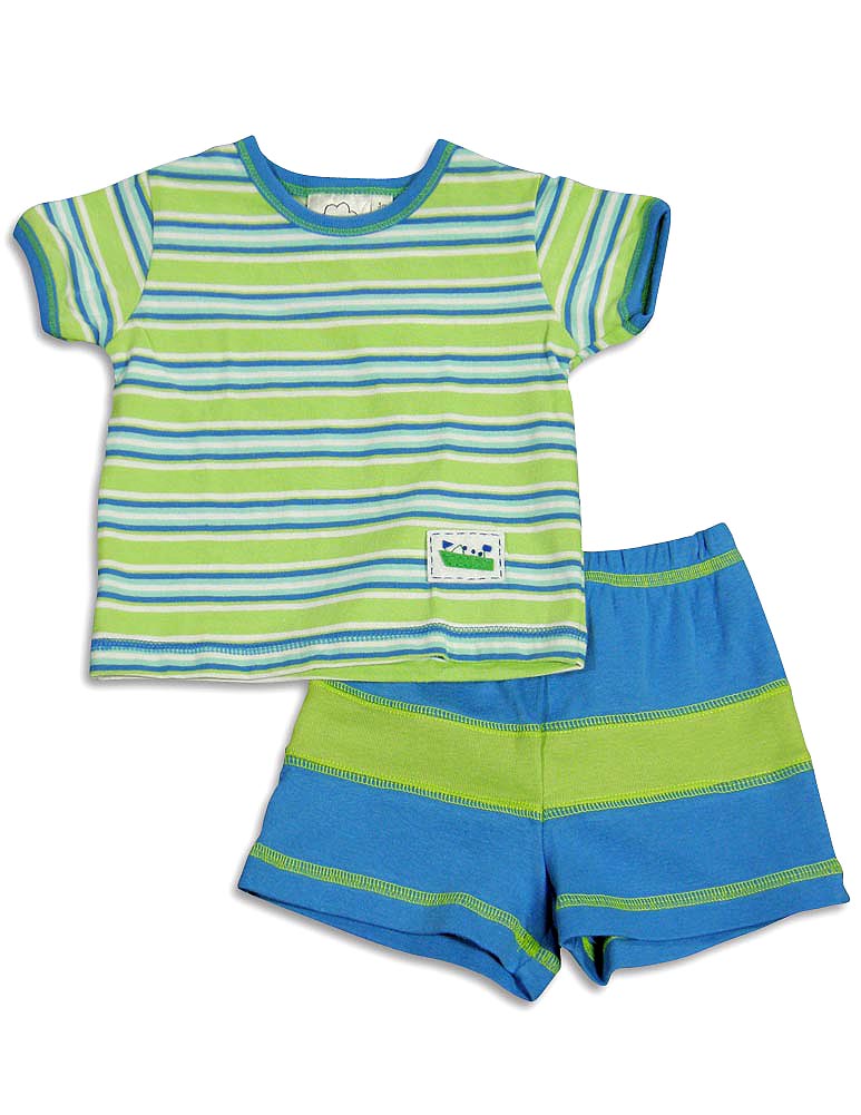 Cloud Mine - Baby Boys Short Sleeve Stripe Short Set-12