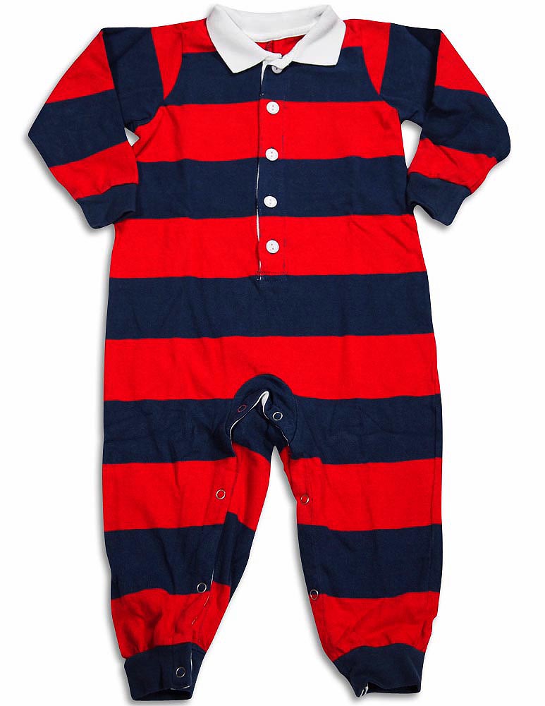 Sara's Prints Baby Infant Toddler Boys One Piece Rugby Coverall Playsuit Pajama-6