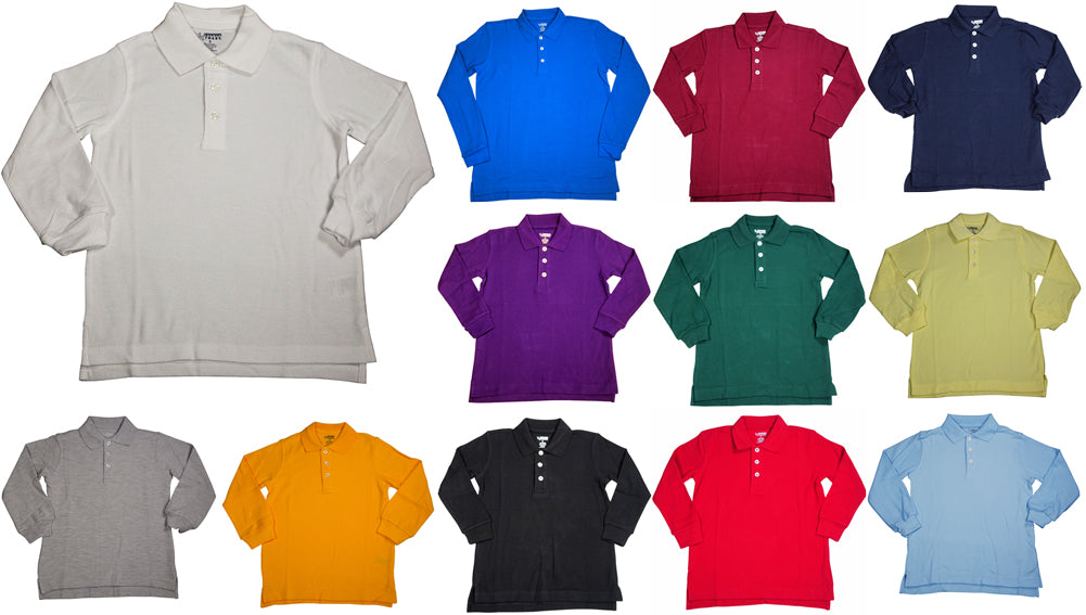 French Toast School Uniform Unisex Long Sleeve Pique Polo Shirt (Husky Sizes)-0