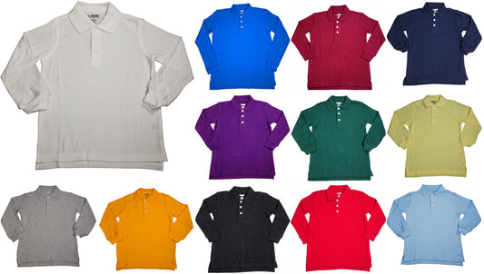 French Toast School Uniform Unisex Long Sleeve Pique Polo Shirt (Husky Sizes)-0