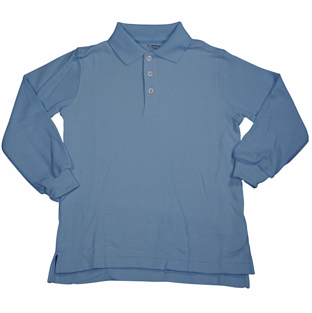 French Toast School Uniform Unisex Long Sleeve Pique Polo Shirt (Husky Sizes)-3