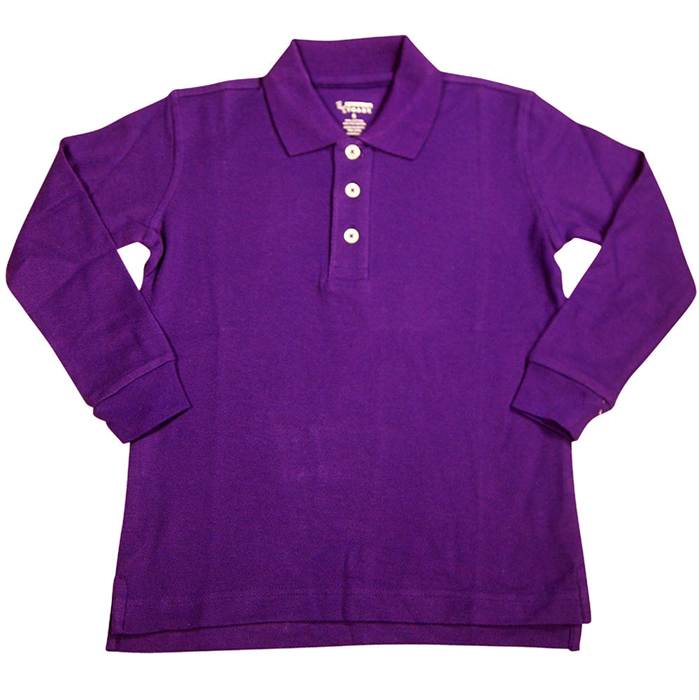 French Toast School Uniform Unisex Long Sleeve Pique Polo Shirt (Husky Sizes)-12