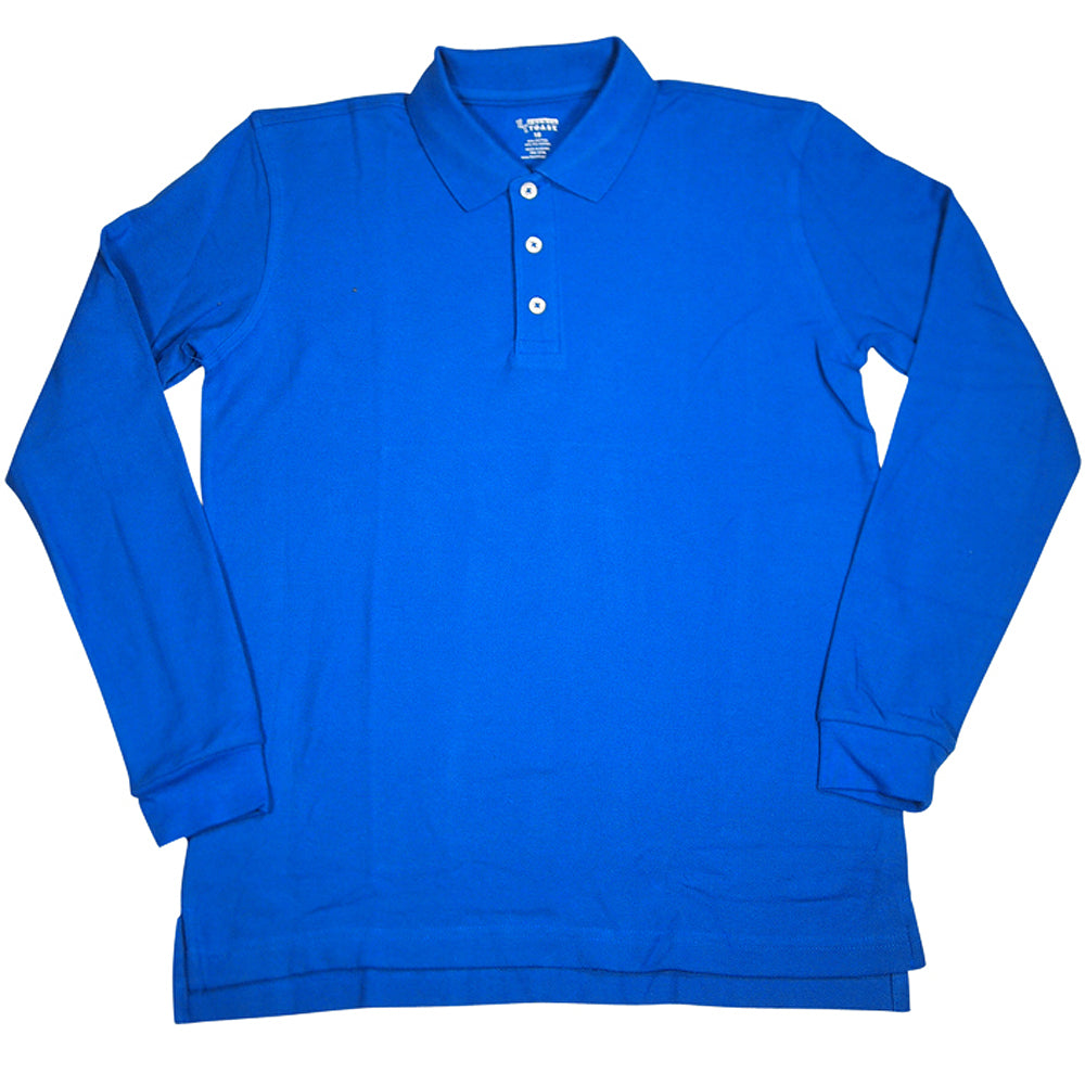 French Toast School Uniform Unisex Long Sleeve Pique Polo Shirt (Husky Sizes)-13