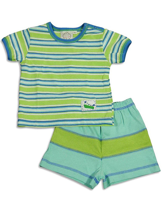 Cloud Mine - Baby Boys Short Sleeve Stripe Short Set-0